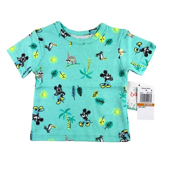 DISNEY BABY MICKEY MOUSE Boys 2-Piece Shortall and Printed T-shirt - Picture 4 of 5